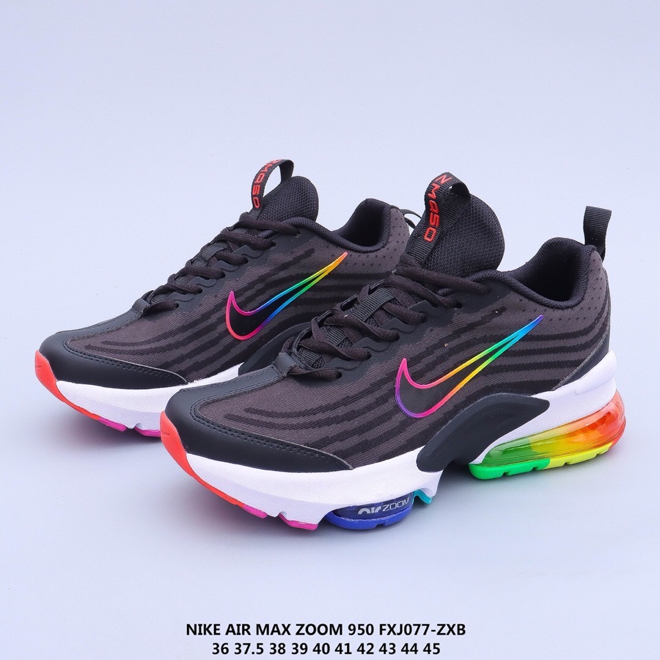 2020 Nike Air Max Zoom 950 Black Rainbow White Shoes For Women - Click Image to Close